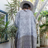 Tropical Leaves Draped Sleeve Kimono