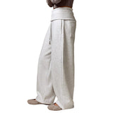 High-Waist Wide-Leg Casual Pants