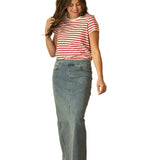 Donna Classic Wash Maxi Denim Skirt