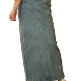 Donna Classic Wash Maxi Denim Skirt