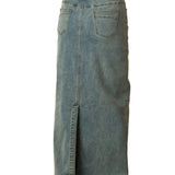 Donna Classic Wash Maxi Denim Skirt