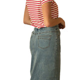 Donna Classic Wash Maxi Denim Skirt