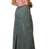 Donna Classic Wash Maxi Denim Skirt