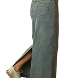 Donna Classic Wash Maxi Denim Skirt