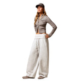 High-Waist Wide-Leg Casual Pants