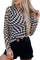 Black Checkered Pattern Mesh Mock Neck Long Sleeve Top