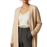 Longline Open-Front Cardigan | Oversized Knit with Patch Pockets