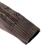 Dark Khaki Open Knit Drop Shoulder Sweater Cardigan