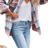 Brown Plaid Flap Pockets Shacket