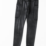 Black V Crossover High Waist Pocketed Leggings