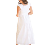 Eleanor White A-line Maxi Dress