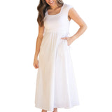 Eleanor White A-line Maxi Dress