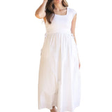 Eleanor White A-line Maxi Dress