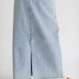 Elisha Light Wash Long Denim Skirt