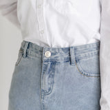 Elisha Light Wash Long Denim Skirt