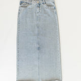 Elisha Light Wash Long Denim Skirt