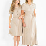 Ella Cinched Waist Midi Dress