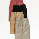 Erica Cotton Twill Midi Skirt