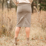 Erica Cotton Twill Midi Skirt