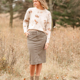 Erica Cotton Twill Midi Skirt