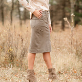 Erica Cotton Twill Midi Skirt