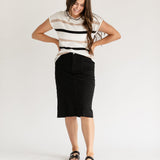 Erica Cotton Twill Midi Skirt