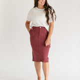 Erica Cotton Twill Midi Skirt