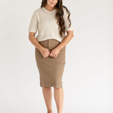 Erica Cotton Twill Midi Skirt