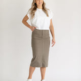 Erica Cotton Twill Midi Skirt