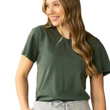 Essential Olive Flutter Sleeve Top