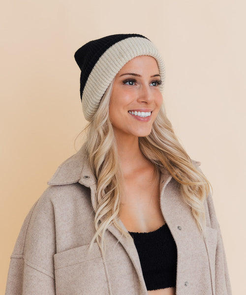 Essential Harmony Two-Tone Knit Beanie