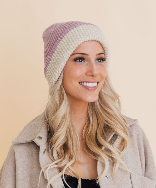 Essential Harmony Two-Tone Knit Beanie