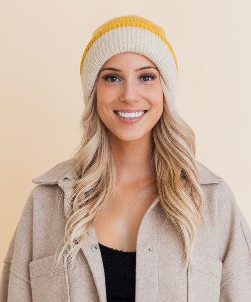 Essential Harmony Two-Tone Knit Beanie