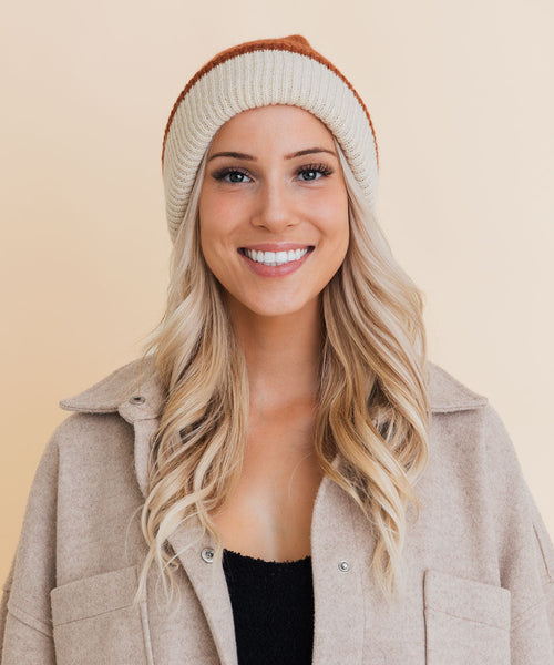 Essential Harmony Two-Tone Knit Beanie