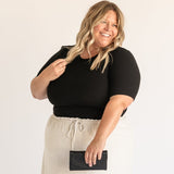Essential Ribbed Half Sleeve Tee