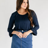 Essential Ruffled 3/4 Sleeve Top