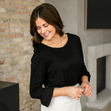 Essential Ruffled 3/4 Sleeve Top