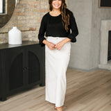 Essential Ruffled 3/4 Sleeve Top