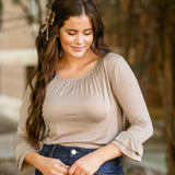 Essential Ruffled 3/4 Sleeve Top