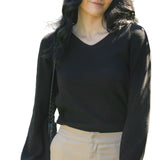 Essential V-neck Balloon Sleeve Sweater