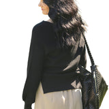 Essential V-neck Balloon Sleeve Sweater