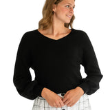 Essential V-neck Balloon Sleeve Sweater