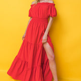 OUT IN THE COUNTRY WOVEN MAXI DRESS