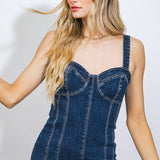 A GREATER LOVE DENIM MIDI DRESS
