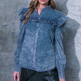 NO GOODBYES DENIM TOP