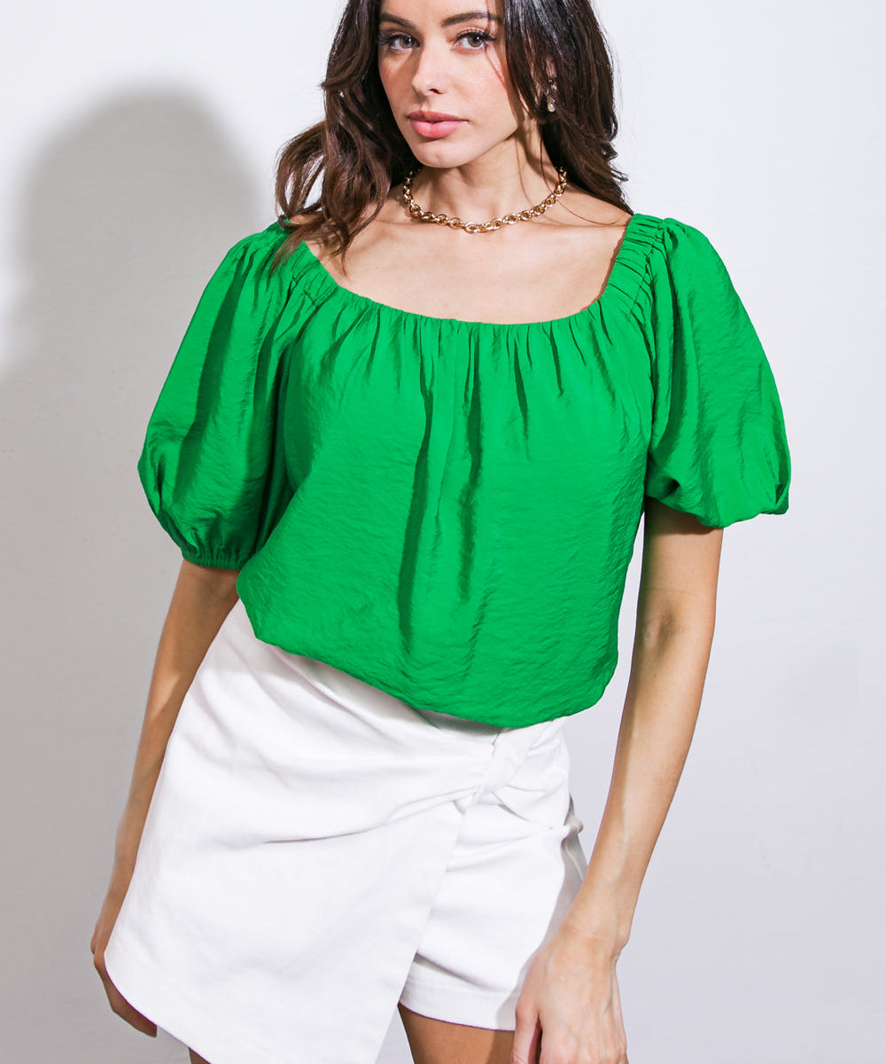 CALL TO ACTION WOVEN TOP