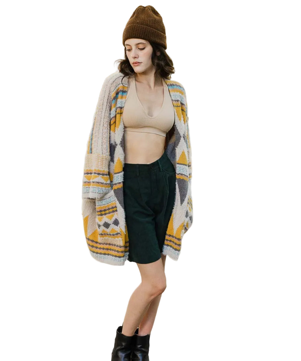 Aztec Dreams Faux Hair Pocket Ruana