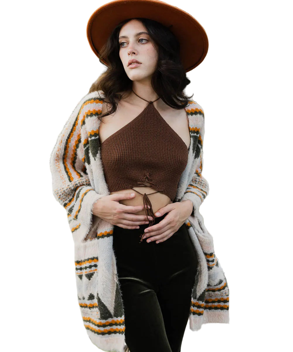 Aztec Dreams Faux Hair Pocket Ruana