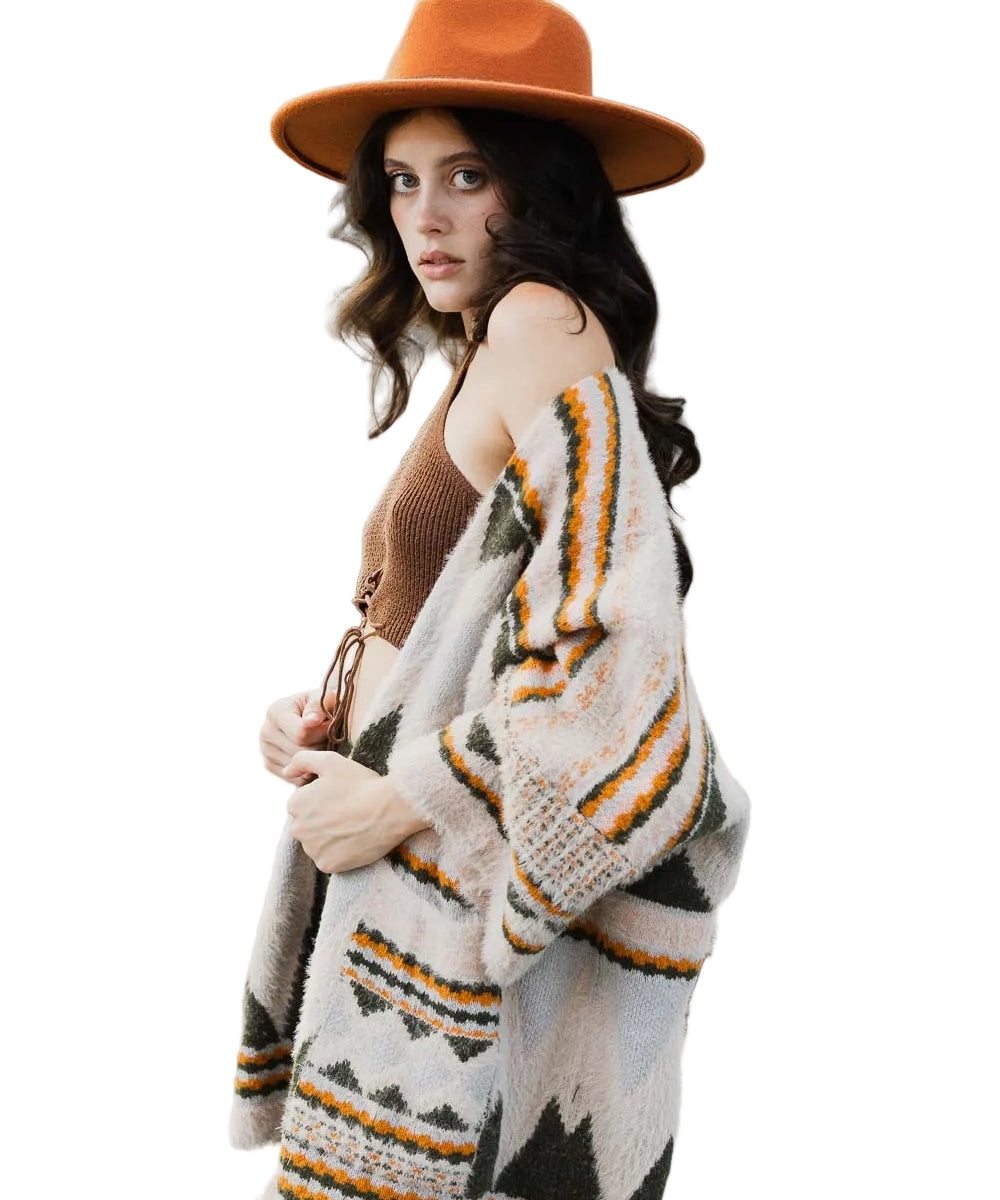 Aztec Dreams Faux Hair Pocket Ruana