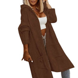 Textured Hooded Longline Jacket